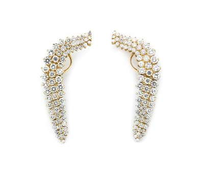 Lot 164 - Pair of Gold and Diamond Earclips