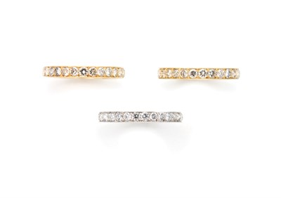 Lot 182 - Three Diamond Guard Rings