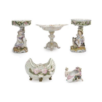 Lot 284 - Group of Five German Porcelain Articles...