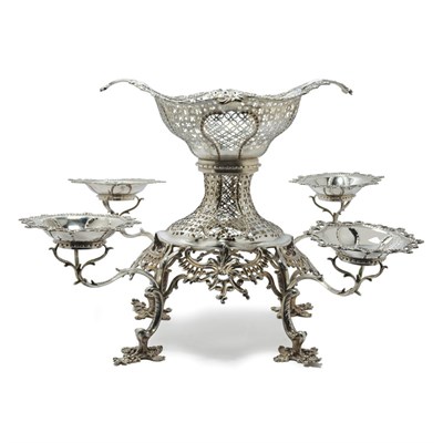 Lot 234 - George III Silver Epergne Lewis Herne &...