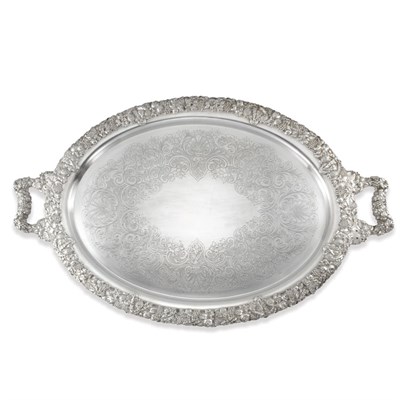Lot 166 - Silver Plated Two-Handled Footed Tray Of oval...
