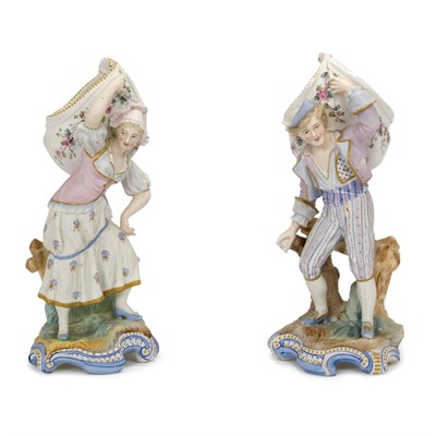 Lot 261 - Pair of Cold Painted Bisque Figures Height 12...