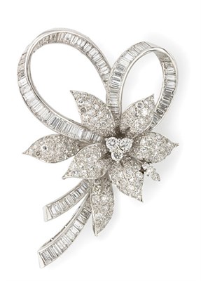 Lot 82 - Diamond Flower Bow Brooch