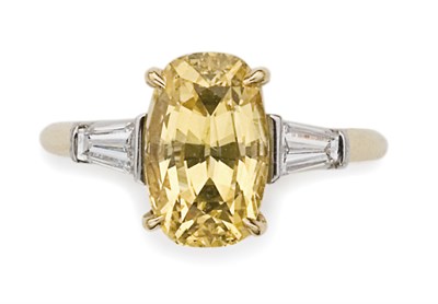 Lot 210 - Yellow Sapphire and Diamond Ring, Tiffany & Co.