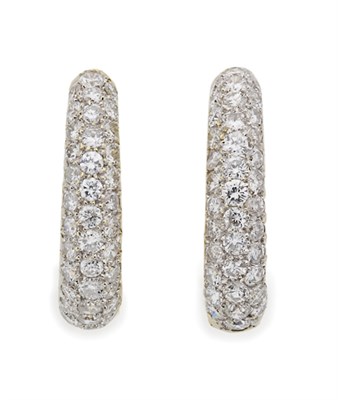Lot 280 - Pair of Gold and Diamond Hoop Earclips