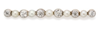 Lot 56 - Antique Pearl and Diamond Bar Brooch