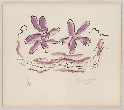 Lot 247 - Georges Braque DEUX FLEURS VIOLETTES (V. 187)...