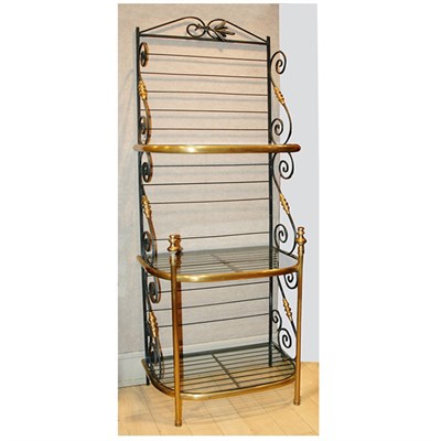 Lot 379 - Brass and Painted Iron Baker's Rack Height 6...