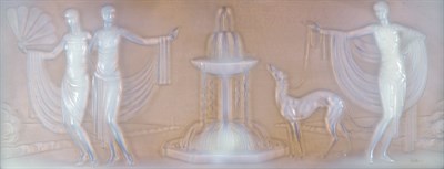 Lot 383 - Framed Sabino Art Deco Opalescent Glass Plaque...