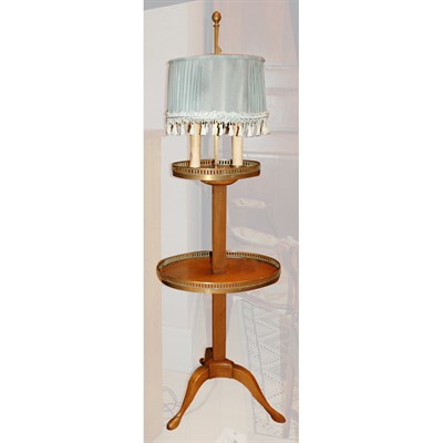 Lot 382 - Directoire Style Fruitwood Two-Tier Floor Lamp