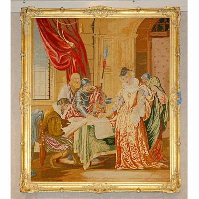 Lot 504 - Framed Victorian Needlepoint and Petit Point...