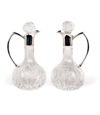 Lot 3654 - Pair of German Silver Mounted Crystal Cruet...