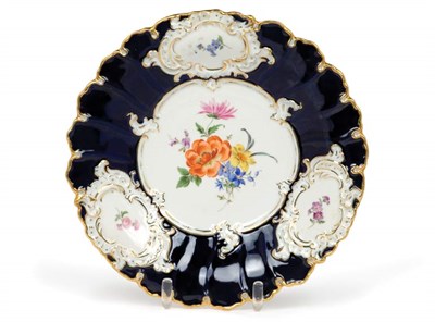 Lot 3672 - Meissen Floral Decorated Porcelain Center Bowl...