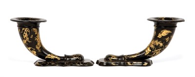 Lot 3586 - Pair of Late Victorian Papier Mache Cornucopia...