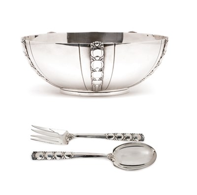 Lot 3633 - Tiffany & Co. Sterling Silver Salad Set...
