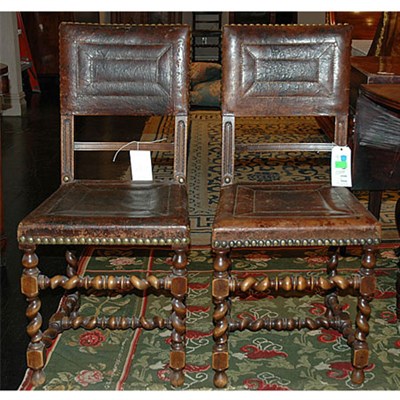 Lot 79 - Set of Ten Baroque Style Walnut Dining Chairs...