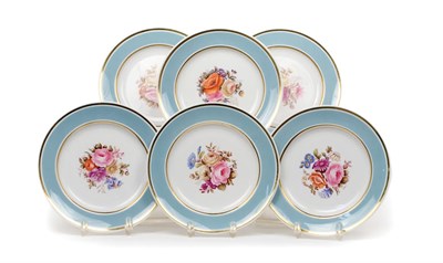 Lot 3668 - Set of Six Spode Porcelain Floral Decorated...