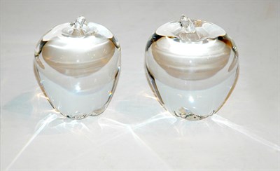 Lot 3627 - Two Steuben Glass Apples Height 4 inches.