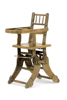 Lot 3600 - Brass Mechanical Miniature Child's Highchair...