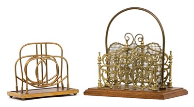 Lot 3567 - Two Victorian Style Brass and Wood Letter...
