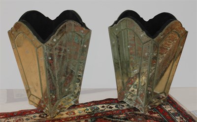Lot 278 - Pair of Mirrored Waste Baskets Height 20 inches.