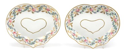 Lot 3565 - Pair of Derby Porcelain Floral Decorated Heart-...