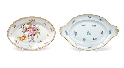 Lot 3566 - Two Meissen Porcelain Floral Decorated Oval...