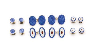Lot 246 - Two Sterling Silver and Enamel Dress Sets