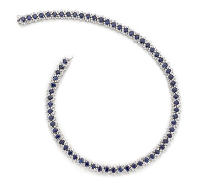 Lot 419 - Sapphire and Diamond Necklace