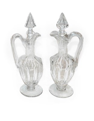 Lot 3578 - Pair of Glass Cruet Bottles Height 9 1/2 inches.