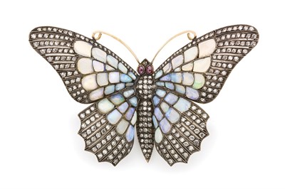 Lot 97 - Opal and Diamond Butterfly Brooch
