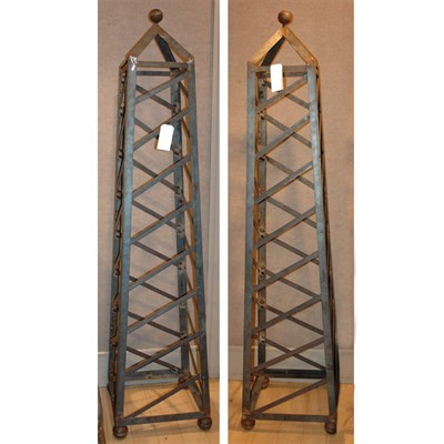 Lot 265 - Pair of Iron Obelisk Trellises Height 6 feet 5...