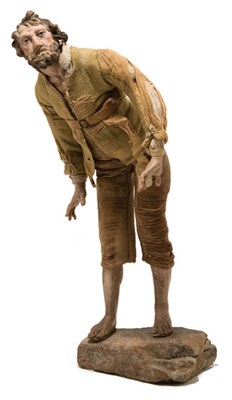 Lot 91 - Italian Terra Cotta and Wood Creche Figure...