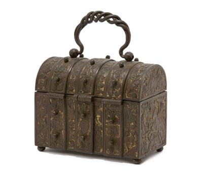 Lot 73 - Renaissance Parcel Gilt Iron Strongbox...
