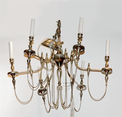 Lot 371 - Neoclassical Style Silver Plated Six-Light...