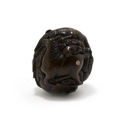 Lot 3254 - Japanese Carved Orb Zodiac