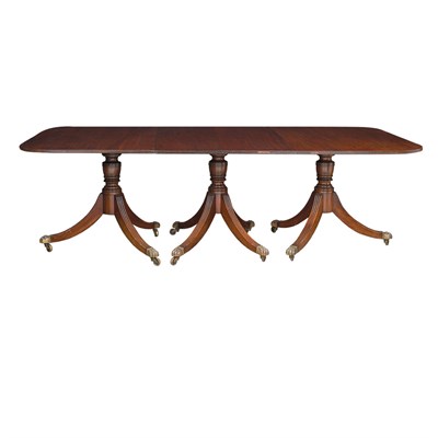 Lot 348 - George III Mahogany Triple-Pedestal Dining...