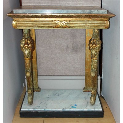 Lot 350 - Swedish Neoclassical Painted and Parcel Gilt...