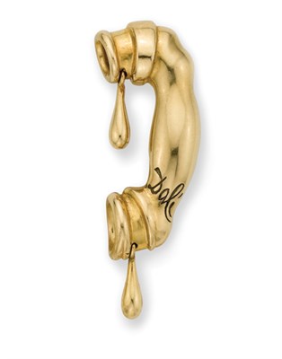 Lot 337 - Gold Telephone and Tear Drop Brooch, Dali