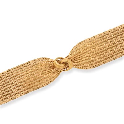Lot 93 - Wide Gold Mesh Bow Bracelet
