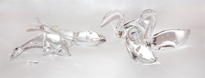 Lot 3156 - Five Steuben Glass Animals Comprising Goose...