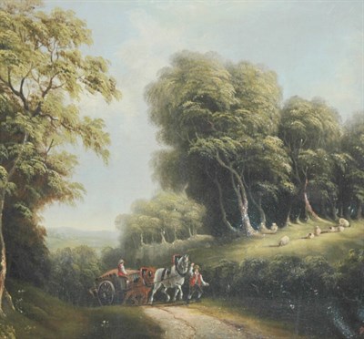 Lot 23 - English School 19th Century Cart Along a...