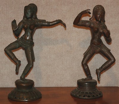 Lot 222 - Pair of Balinese Bronze Figures of Dancers...