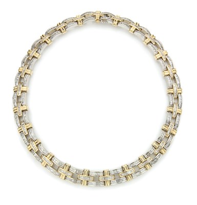 Lot 174 - Two-Color Gold and Diamond Necklace