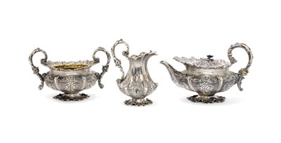 Lot 1206 - William IV Silver Tea Service Benjamin Smith,...