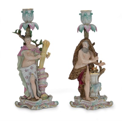 Lot 1146 - Pair of Meissen Porcelain Allegorical...