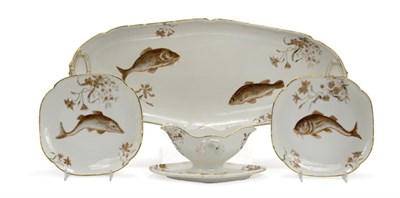 Lot 1441 - Limoges Porcelain Fish Service Comprising a...