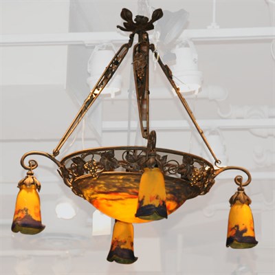Lot 1558 - Muller Freres Internally Decorated Glass and...