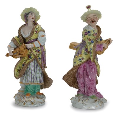 Lot 1148 - Pair of Meissen Porcelain Chinoiserie Figures...