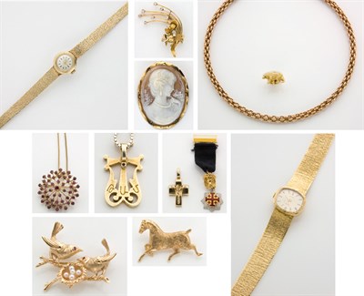 Lot 258 - Group of Gold Jewelry and Metal Items